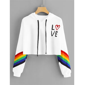Rainbow Striped Hooded Sweater - Amsonito™